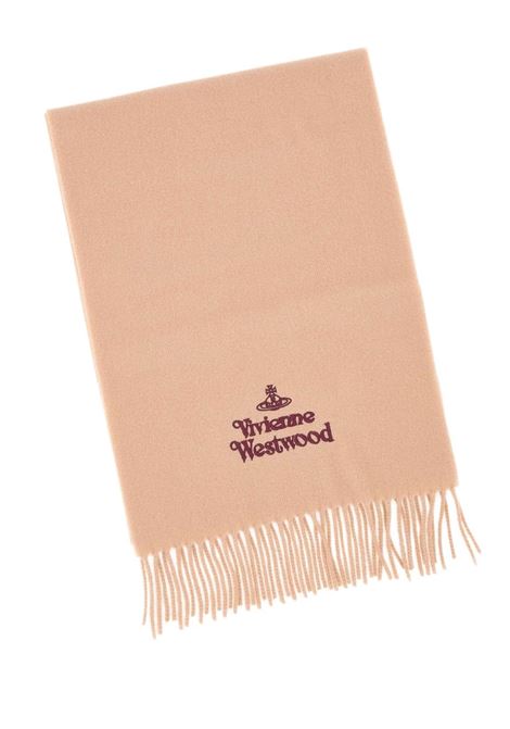 embroidered scarf unisex beige VIVIENNE WESTWOOD | 81030007-W00Q7-AABC401